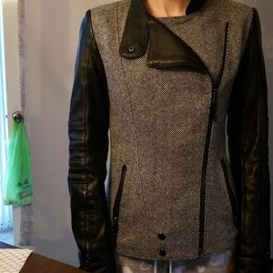 Leather and fabric  jacket